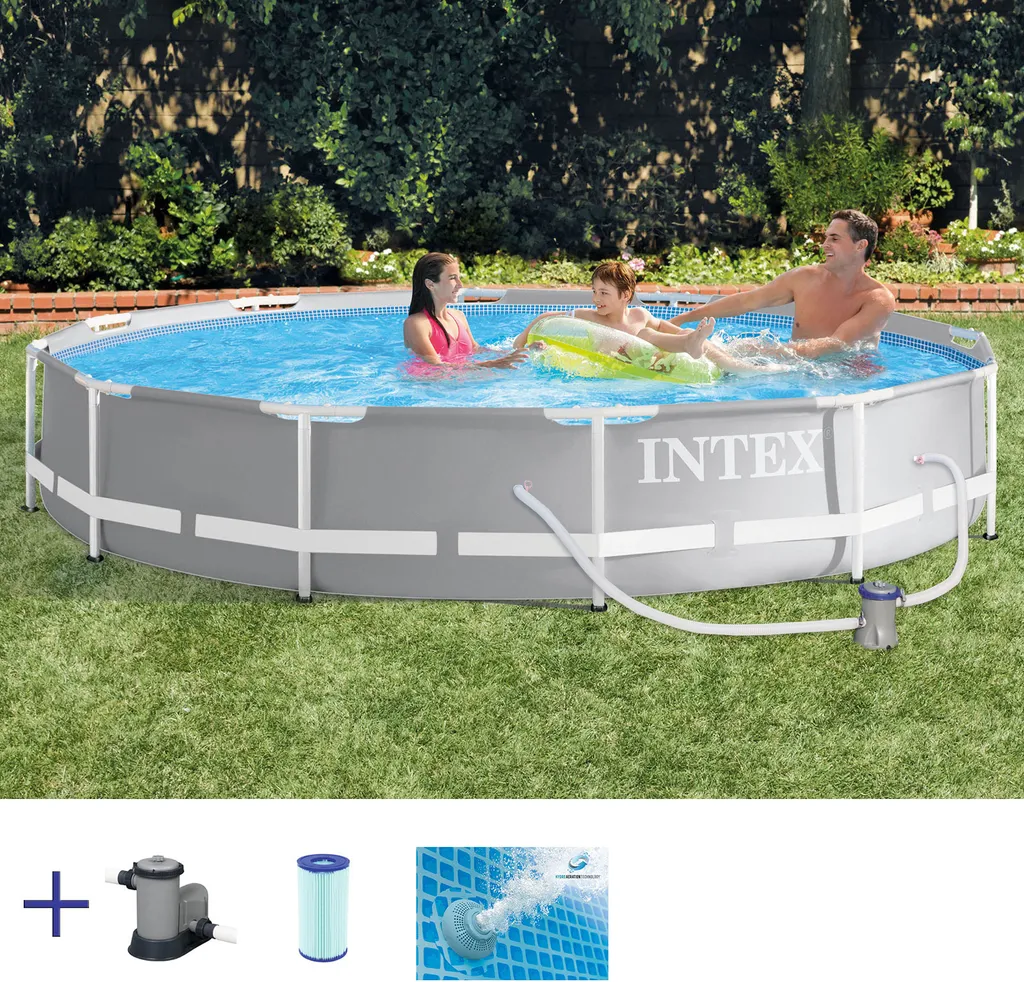 Intex 26712 Ex 28712 Prisma Frame Pool Aufstellpool Rund mit Filterpumpe 366cm