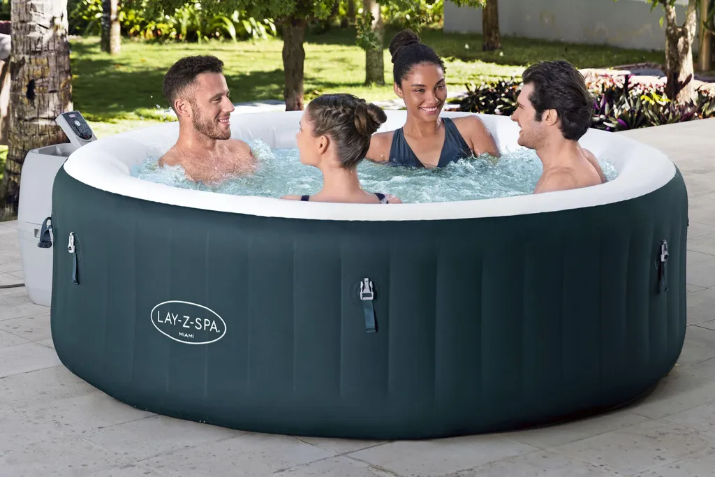 Bestway® LAY-Z-SPA® Energiespar-Whirlpool Miami AirJet™ für 6 Personen Ø 196 x 66 cm