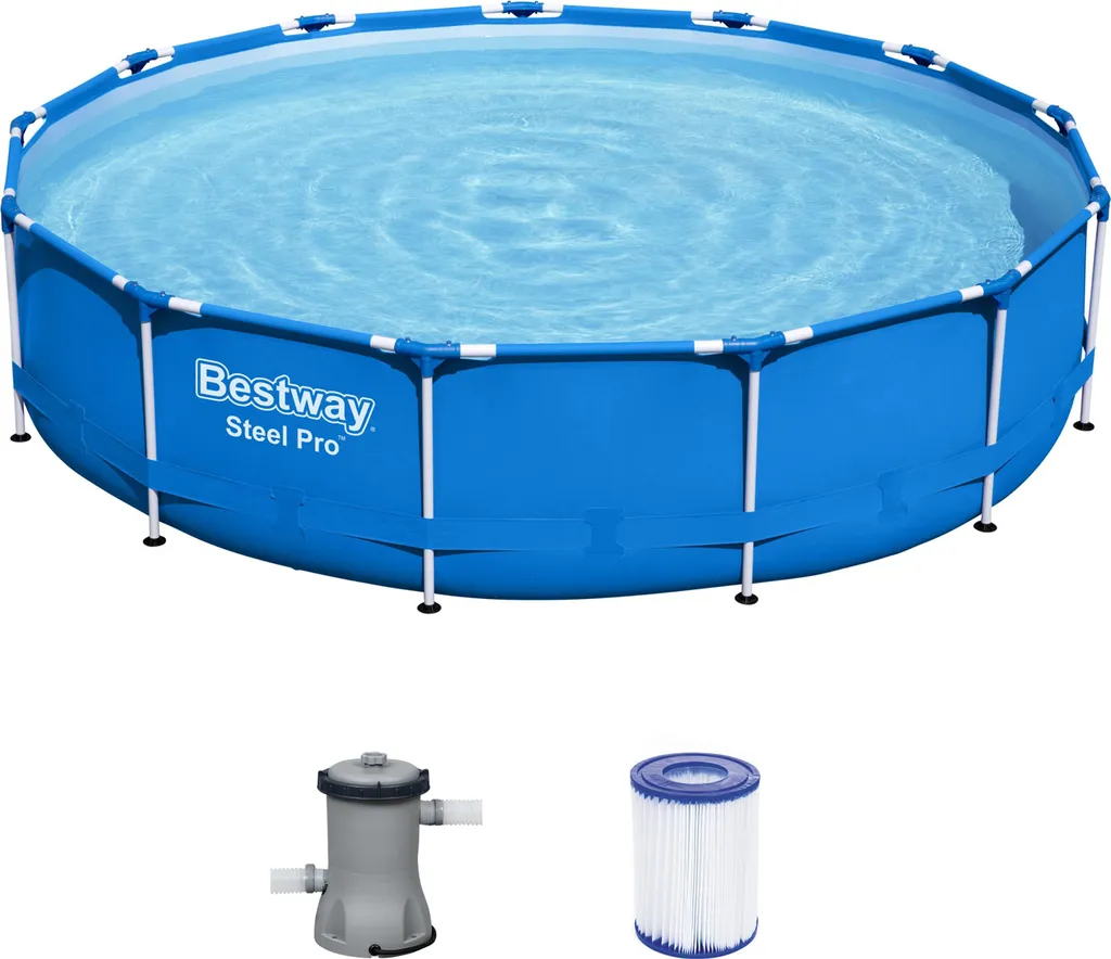 Bestway® Steel Pro™ Frame Pool-Set mit Filterpumpe Ø 396 x 84 cm