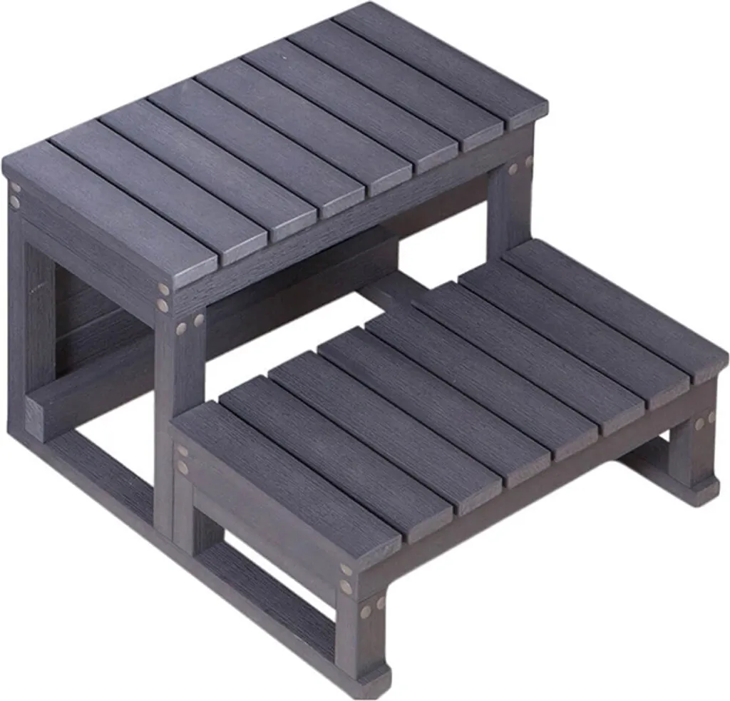 HOME DELUXE - Outdoor Whirlpool Treppe MASI - Maße Maße: 62 x 54 x 40 cm I Whirlpool Stufen