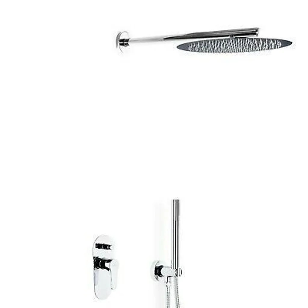 XXL Unterputz Premium Duschsystem Set Duschkopf Handbrause Edelstahl Ø300 / Ø400: Ø 400mm Größe: Ø 400mm