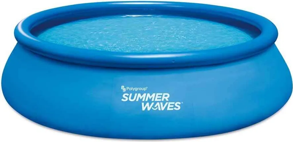 Summer Waves Quick Up Pool aufblasbarer Pool rund inkl. Zubehör Blau Ø 457x107 cm