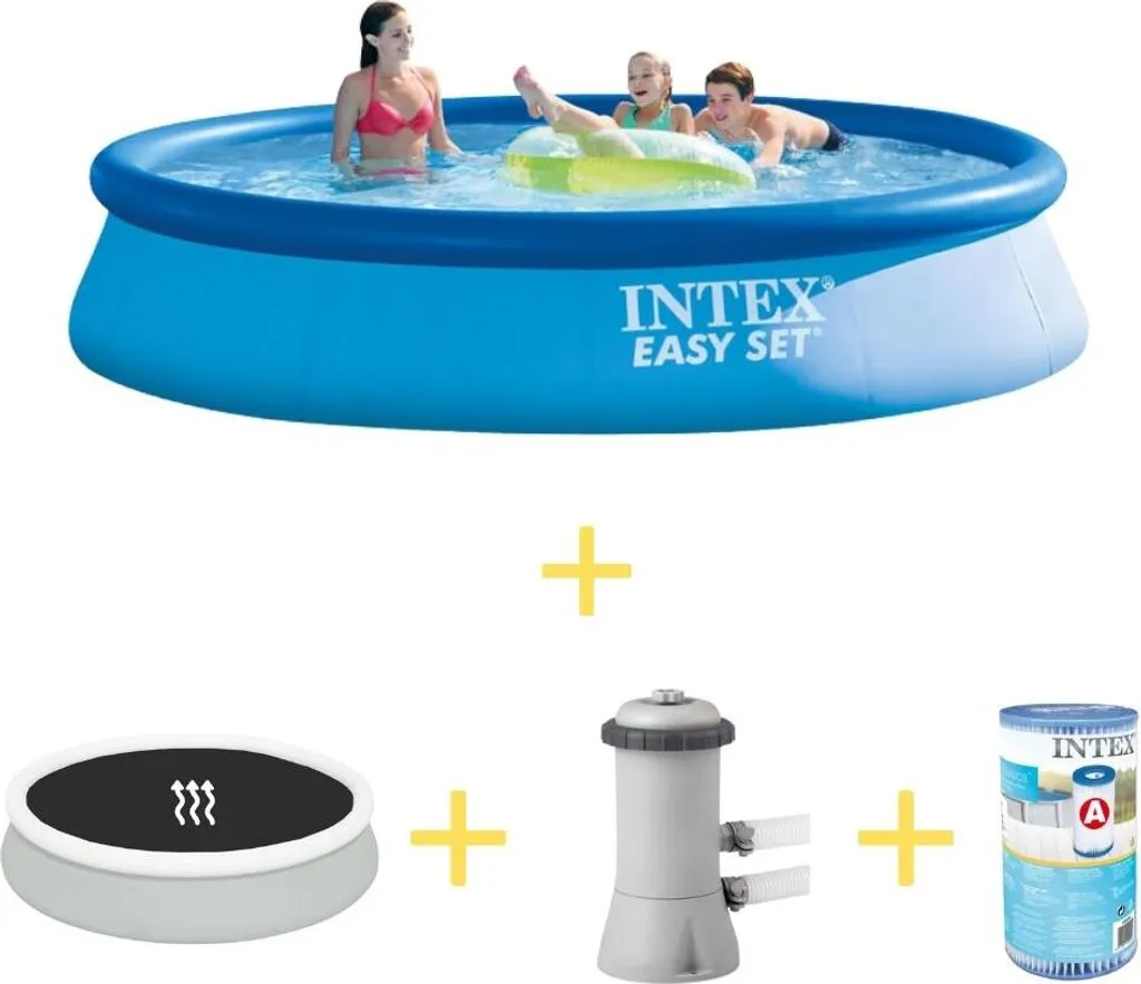 Intex Easy Set Pool - 396 x 84 cm - Inklusive Solarsegel