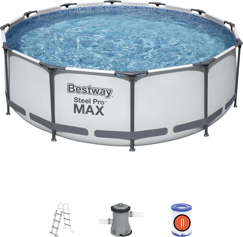 Bestway 56418 Steel Pro Max runder oberirdischer Pool 366x100cm